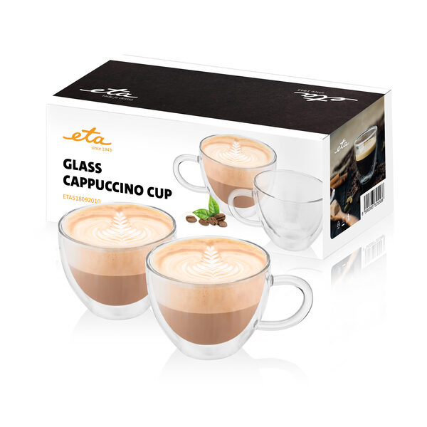 Kaffee-Zubehör ETA Cappucciono-Gläser Set mit Henkel 2x 230ml